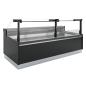 Preview: DPT13-V5 (25) Porto Verkaufstheke Umluft, Glasscheibe 90°, mit Reservefach - SCHWARZ