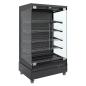 Preview: HAS10-G5 (25) Beheizte Vitrine, Selbstbedienung, mit Glastür, auf Rädern - FULL BLACK