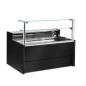 Preview: VZ15/B5-VR2 (25) Venice Verkaufstheke Umluft, Glasscheibe 90°, mit Reservefach - SCHWARZ