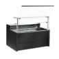 Preview: VZ15/B5-VR2 (25) Venice Verkaufstheke Umluft, Glasscheibe 90°, mit Reservefach - SCHWARZ