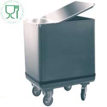 50290002 (26) K Mehlwagen aus Edelstahl auf Rädern 115 Liter