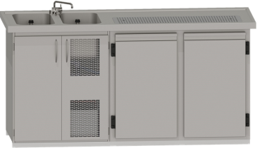 Bergamo (25) K 304370 304371 304372 304373 Getränketheke mit Abdeckung, 2 Becken, 2 Türen