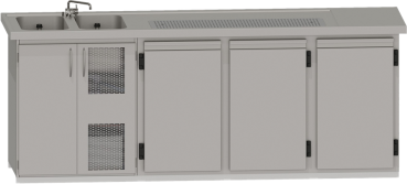 Bristol (25) K 304380 304381 304382 304383 Getränketheke mit Abdeckung, 2 Becken, 3 Türen