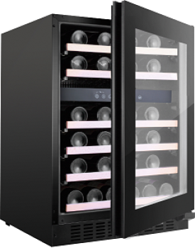 Vino 163 529163 (25) K Unterbaufähiger Weinkühlschrank mit Glastür