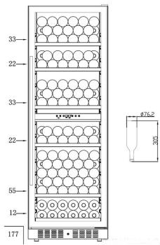 VINO 443 529444 529443 (25) K Weinkühlschrank, 440 Liter