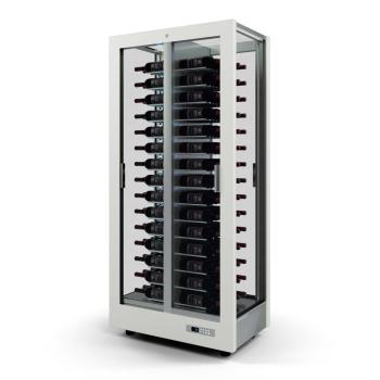 GVV-1/TR-R2_DE53-BI (25) Weinkühlvitrine, weiß, 120 Weinflaschen.