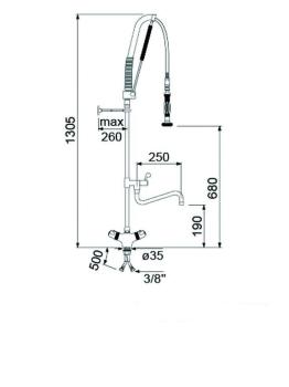 545610 545693 (23) G Geschirrbrause mit Zugautomatik PREMIUM PLUS mit Schwenkventil Anschluss 3/8"