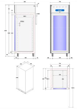 AD1B/HG-R2 (25) Tiefkühlschrank Umluft, 700 Liter, 1 Glastür GN 2/1