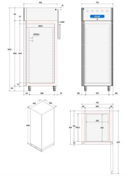 AD1N/H-R2 (25) Kühlschrank Umluft, 700 Liter, 1 Tür, 750x820xh2025