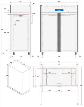AD2B/H2-R2 (25) Umluft-Tiefkühlschrank 1400 Liter, 2 Türen GN 2/1