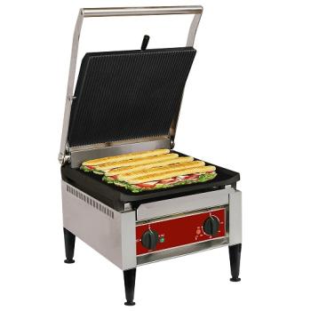BIGFOOD/SN (25) Kontaktgrill "HOHE LEISTUNG", emaillierte Platten oben gerillt unten glatt