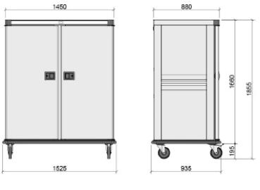 CTH40-EK (25) Bankett-Wärme-Wagen für Mahlzeiten, 40 GN 2/1, kontrollierte Befeuchtung