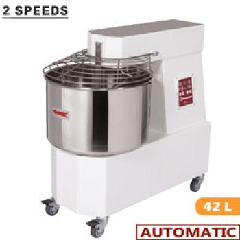 DH42/T2V (25) Teigknetmaschine 42 Liter, 2 Geschwindigkeiten,- Automatisch, digital, auf Rädern