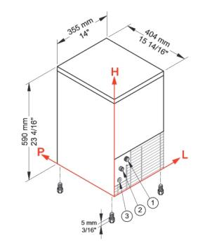 ICE22A-R2 (25) Eiswürfelbereiter gefüllte Eiswürfel 20KG/24Std mit Reservebehälter 4 kg