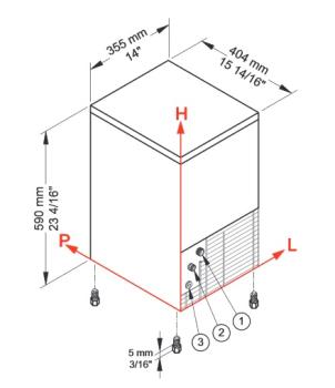 ICE22AX-R2 (23) Eiswürfelbereiter gefüllte Eiswürfel 21KG/24Std. Reservebehälter 4kg