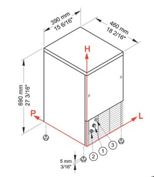ICE30A-R2 (25) Eiswürfelbereiter gefüllte Eiswürfel 25kg/24Std mit Reservebehälter 9 kg