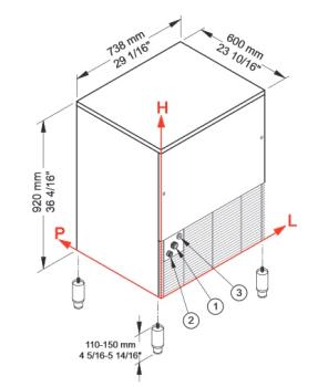 ICE70A-R2 (25) Eiswürfelbereiter gefüllte Eiswürfel 65KG/24Std mit Reservebehälter 40 kg
