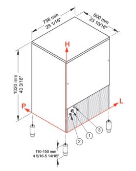 ICE95A-R2 (23) Eiswürfelbereiter gefüllte Eiswürfel 90KG/24Std mit Reservebehälter 55 kg