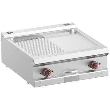 E7/PMCD7T-N (25) Elektro Grillplatte 1/2 glatt 1/2 gerillt hartverchromt Tischgerät, 70x70x25