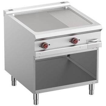 E9/PMA8-N (25) Elektro-Grillplatte 2/3 glatt & 1/3 gerillt, Mod 1/1, offener Unterbau