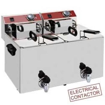 WR-EF20-S2 EF102-TN (25) Elektro-Tisch-Fritteuse 2x 10 Liter + Ablasshahn