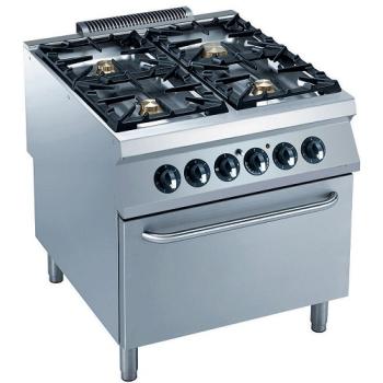 G22/4BFE8-N (25) Gasherd 4 Brenner auf Elektro Backofen GN 2/1