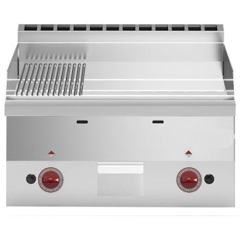G60/PMCD6T-N (25) Gas Grillplatte 2/3 glatt und 1/3 gerillt "verchromt" -Top-