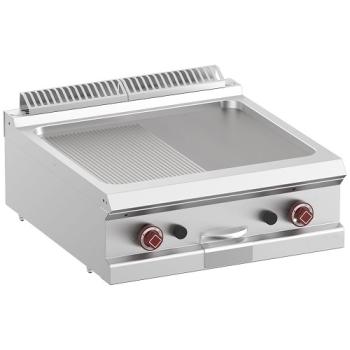 G7/PM7T-N (25) Gas Grillplatte 1/2 glatt 1/2 gerillt Tischgerät, 70x70x25
