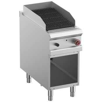 G9/GPLA4-ZN (25) Lavasteingrill, Modul 1/2, Rost "2 Seiten" aus Gusseisen, offener Unterbau