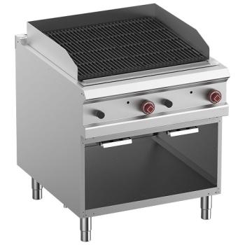 G9/GPLA8-ZN (25) Lavasteingrill, Modul 1/1, Rost "2 faces" aus Gusseisen, offener Unterbau