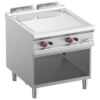 G9/PLCA8-N (25) Gas-Grillplatte, glatt, verchromt, Gasmodul 1/2, offener Unterbau