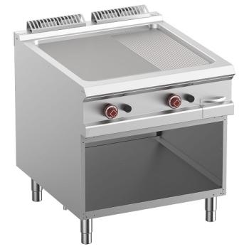 G9/PMA8-N (25) Gas-Grillplatte 2/3 glatt & 1/3 gerillt, Gasmodul 1/1, offener Unterbau