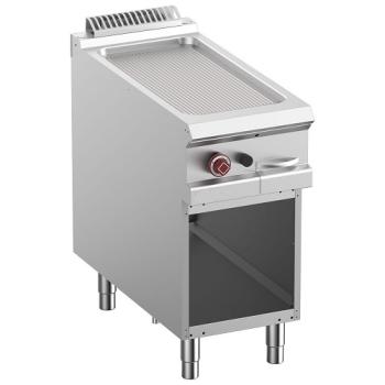 G9/PRA4-N (25) Gas-Grillplatte, gerillt, Gasmodul 1/2, offener Unterbau