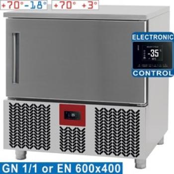 GTP-5/N2 GTP-5/LD (25) Schnellabkühler Schockfroster, 5x GN1/1 - EN 600x400, 12 kg, +70°C +3°C, 790x700x880
