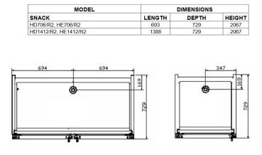 HD706/R2 (23) Kühlschrank, Umluft, 550 Liter, 1 Tür, 690x720x2065