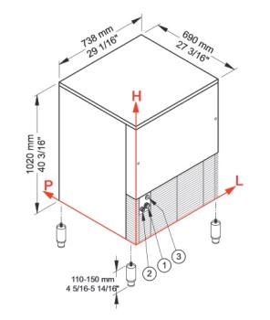 ICE155AS-R2 (25) Granulat-Eismaschine 153g/24Std mit Reservebehälter