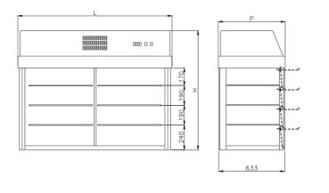 IN/VTAF12-R2 (23) Einbau Kühlvitrine mit Boden zum Aufstellen (für Element 3 GN 1/1)