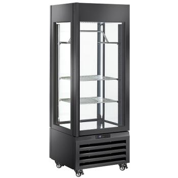 MAX/507-MB (25) Exalta Panorama Vitrine für Fleisch- und Wurstwaren 440 l, 2 Ebene & Fleischstange, Umluft - SCHWARZ