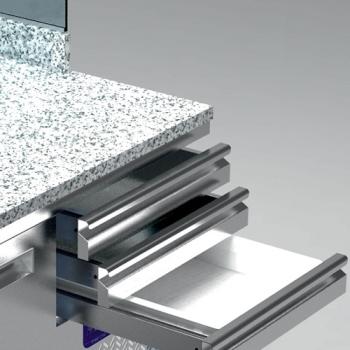 MR-PIZZA/R2 (25) Pizzakühltisch, 2 Türen, 3 neutrale Schubladen, Kühlaufsatz 6x GN 1/4, 1590x700xh880/900-1200