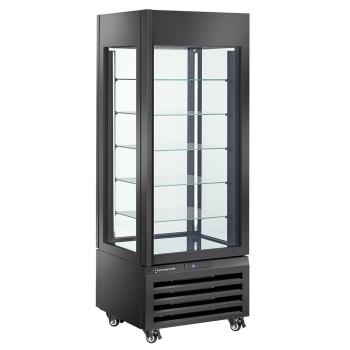 MAX/507-CB (25) Exalta Panorama Vitrine für Schokolade 440 l, 5 Glasstufen, Umluft - SCHWARZ