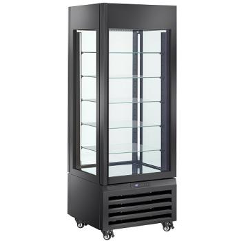 MAX/507-PB (25) Exalta Panorama Vitrine für Gebäck 440 l, 5 Glasstufen, Umluft - SCHWARZ