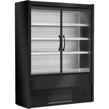 MD10/B5-R2B (25) MODENA Wandkühlregal, Flügeltüren - SCHWARZ