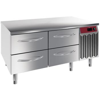 N77/R212G-9D (25) Kühlunterbau - 4x 1/2 Schubladen GN 1/1- h 100mm