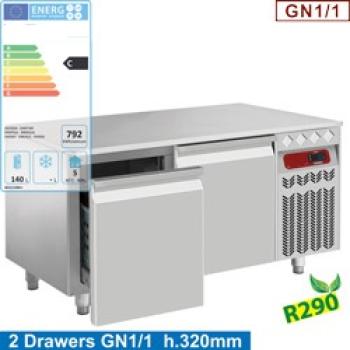 N77/R212G-9A (25) Kühlunterbau, 2 Schubladen GN 1/1-h 200 mm