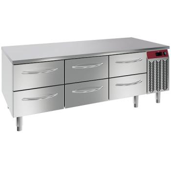 N77/R316G-9E (25) Kühlunterbau, 6x 1/2 Schubladen GN 1/1- h 100 mm