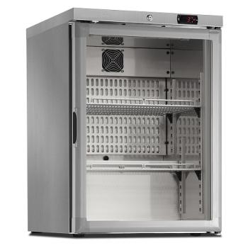 PFV202-R6X/G (25) Jumbo Line Glastür-Kühlschrank mit Umluft, 150 Liter. aus Edelstahl