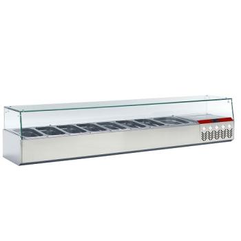 SY198G/PP9 (25) Kühlaufsatz GN 8x1/3, 1x1/9, mit gerader Glasscheibe