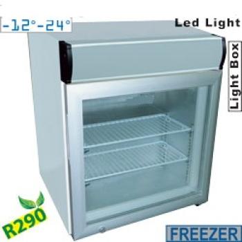 TOP50NC/R2 (25) TK Getränkekühler mit Display, Tiefkühl Tischvitrine, 50 Liter, 53x57xh63