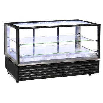 VHDG-B1 (23) Warmhalte Beheizte Vitrine EN oder GN, belüftet, 2 Ebenen, SCHWARZ