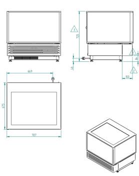 VHDP-B1 (25) Warmhalte Beheizte Vitrine EN oder GN, Umluft, 2 Ebenen, SCHWARZ